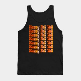 Groovy Happy Fall Yall Word Wall, Autumn Colors, Retro Vintage Tank Top